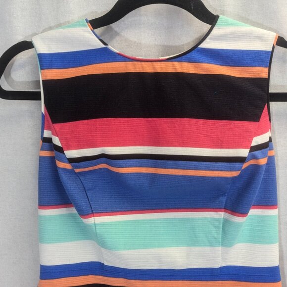 Kate Spade Tropical Stripe Mariam Dress, Fully Lined, Gold Zipper, Size 2 - Picture 2 of 15